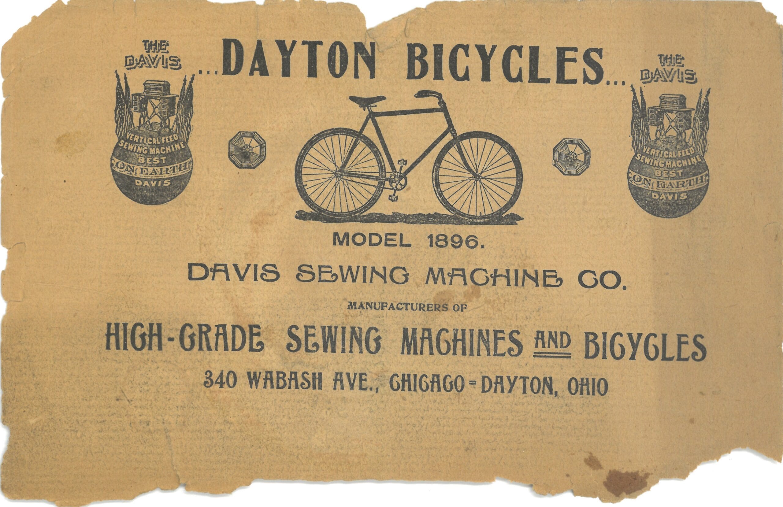 1896 - Dayton Bicycles Ad - Front