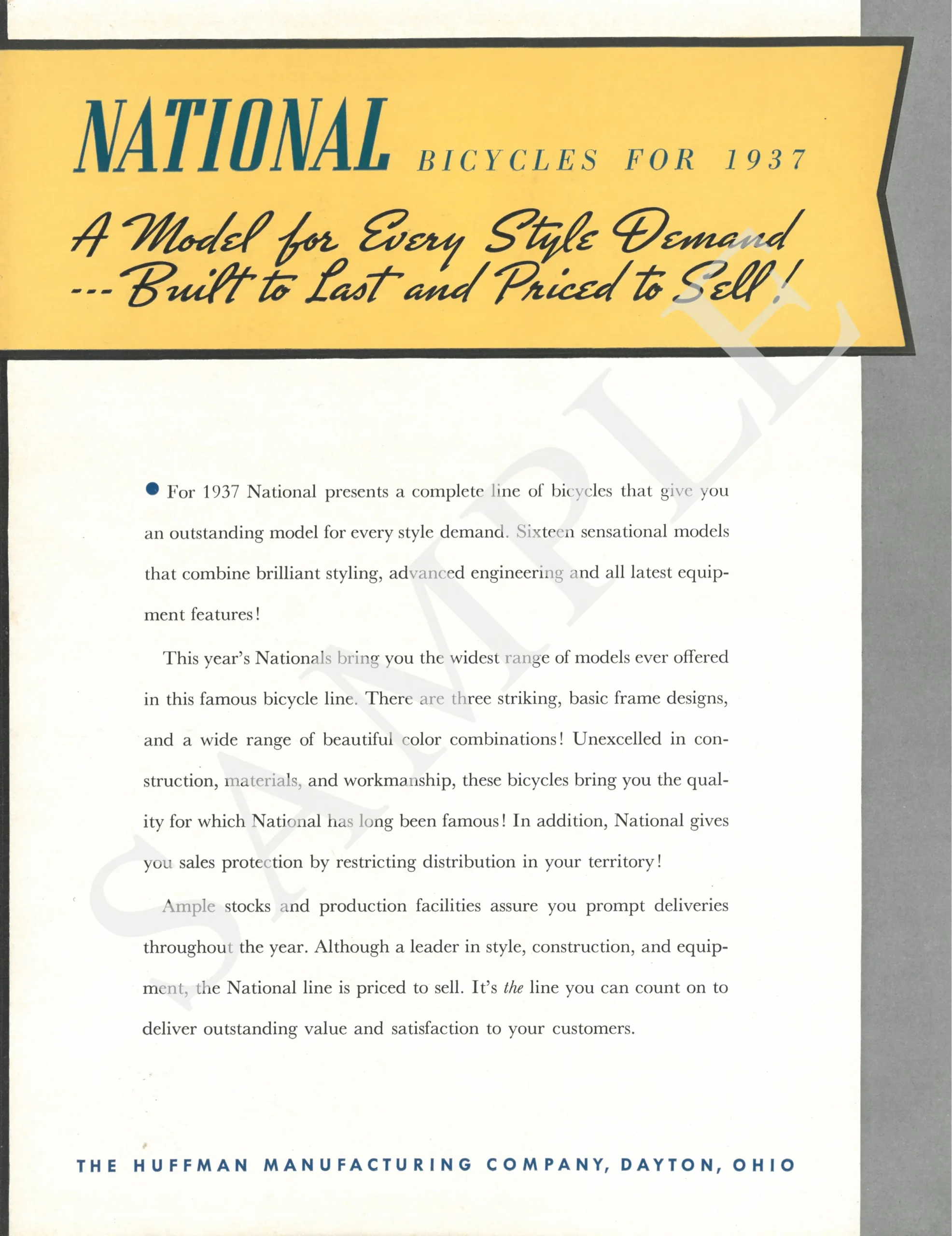 1937 National Bicycle Catalog WM-2