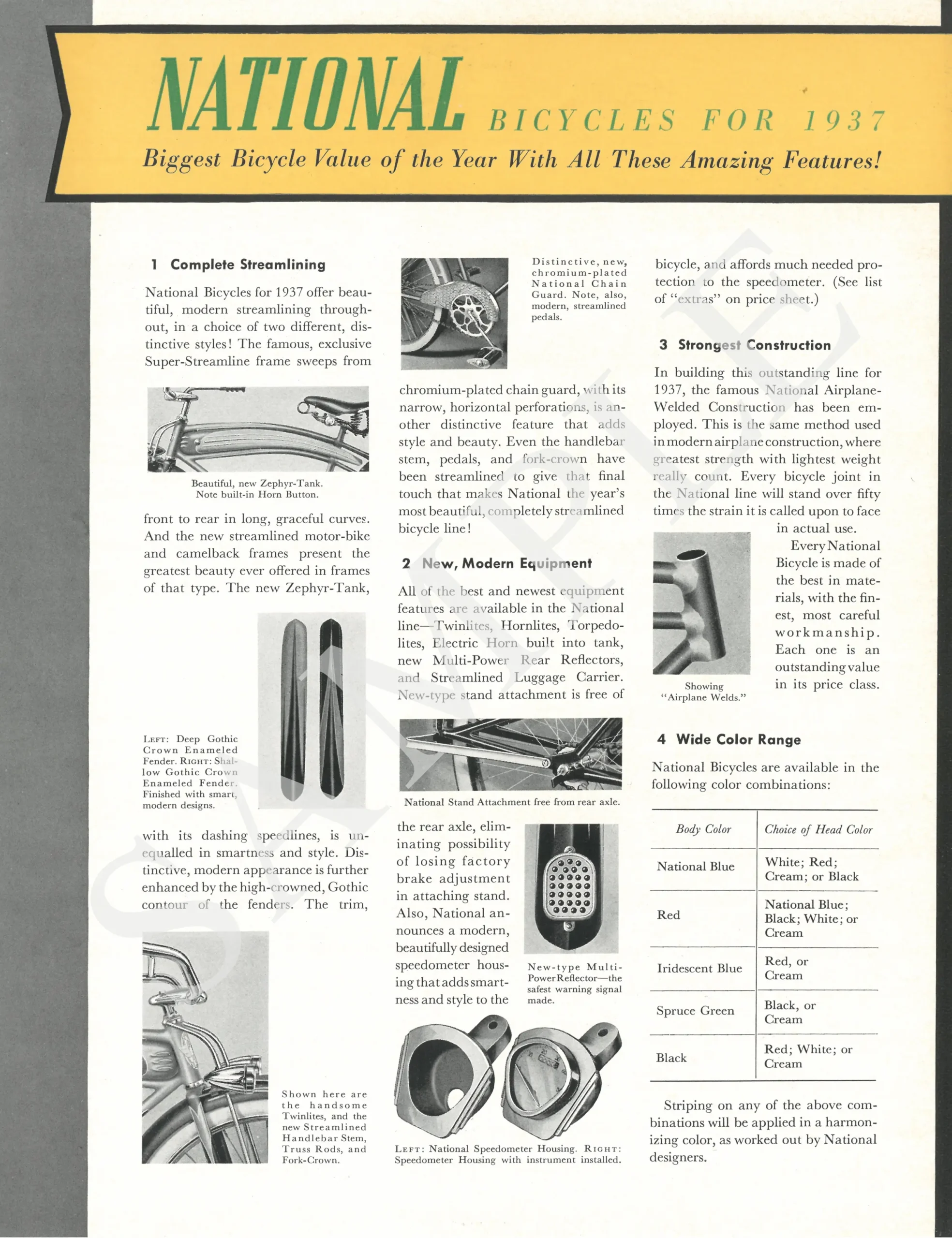 1937 National Bicycle Catalog WM-5