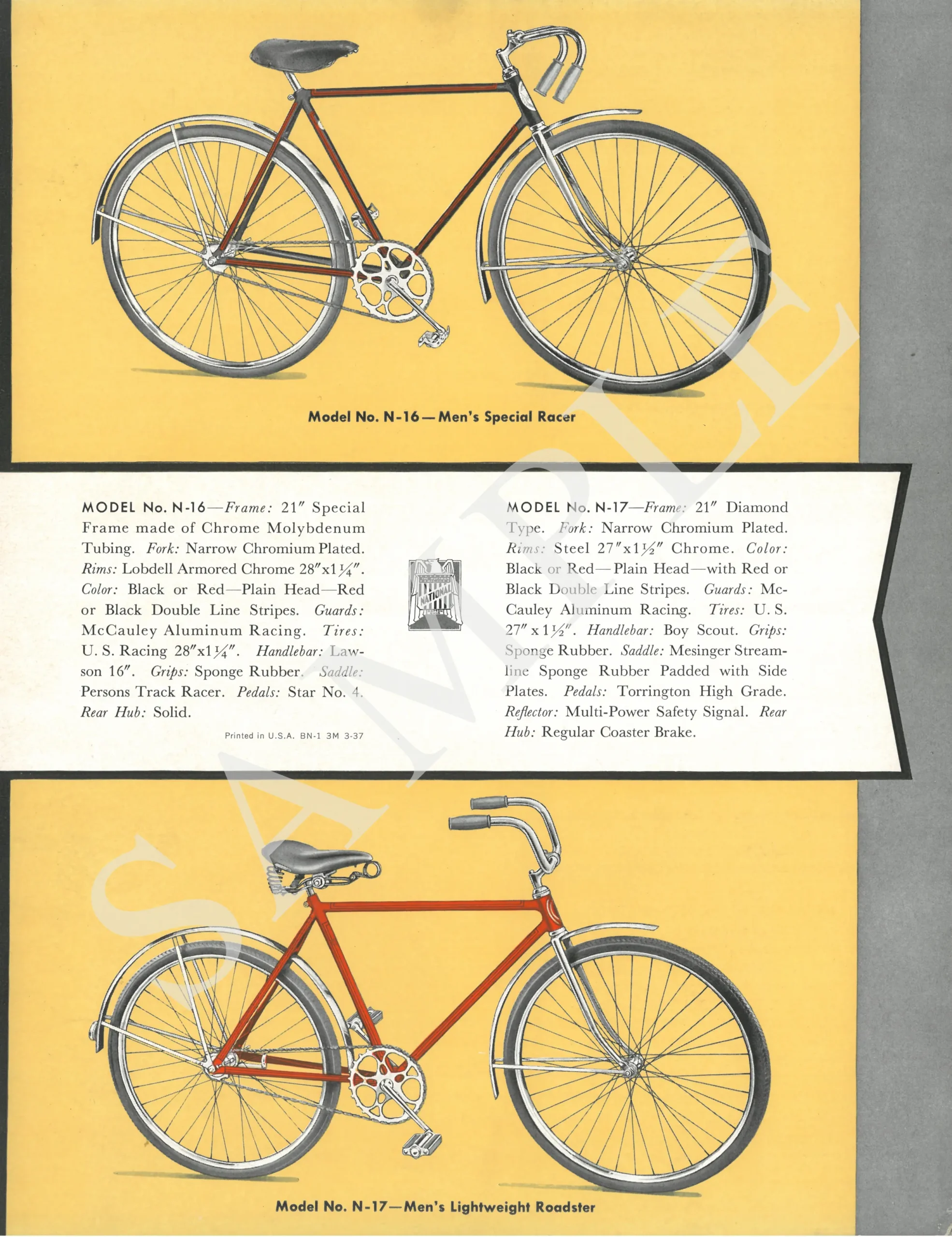 1937 National Bicycle Catalog WM-8