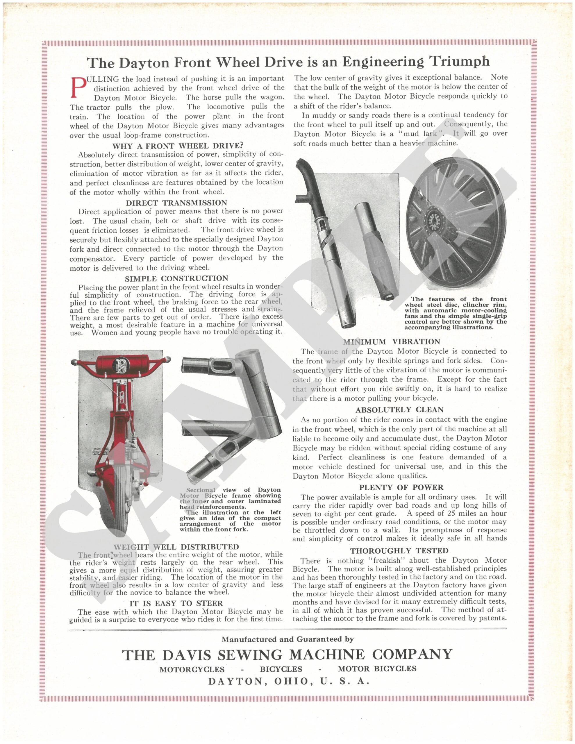 WATERMARK Dayton Motor Bicycle - cir. 1915-3